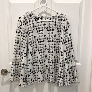 Talbots Pleated Bell Sleeve Blouse